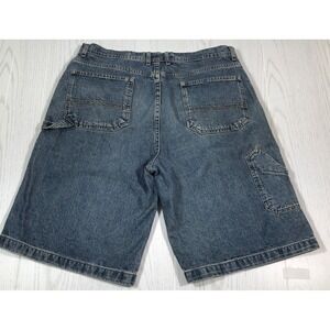 Vintage Bugle Boy Denim Shorts Men 40 Faded Blue Carpenter Baggy Hip Hop Skater